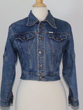 Rare vintage! JOB.b Original Denim Jeans HONG KONG made cropped denim jacket